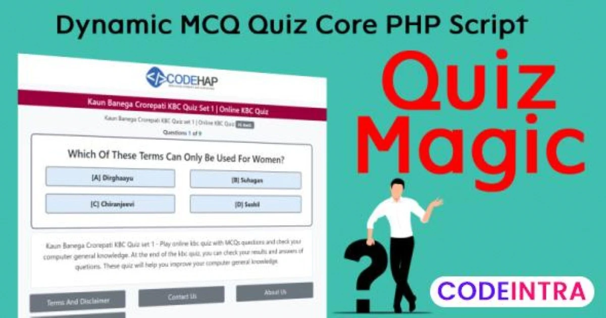 QuizMagic: Dynamic MCQ Quiz Core PHP Script
 - Codeintra