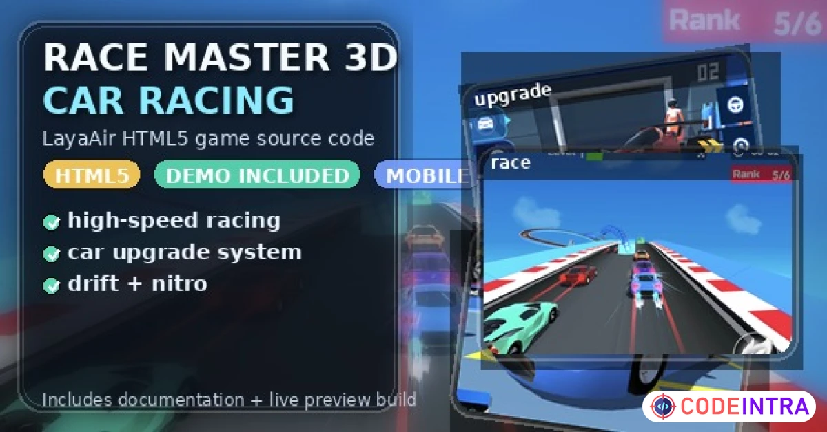 Product featured image Race Master 3D - Car Racing - Codeintra