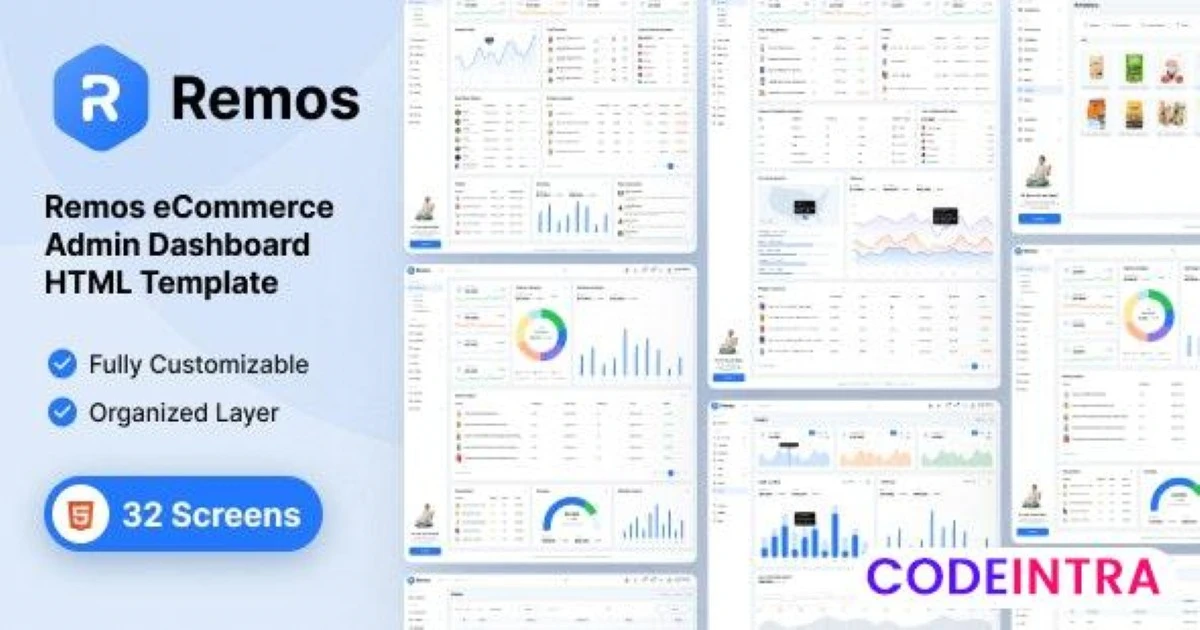 Remos eCommerce Admin Dashboard HTML Template - Codeintra