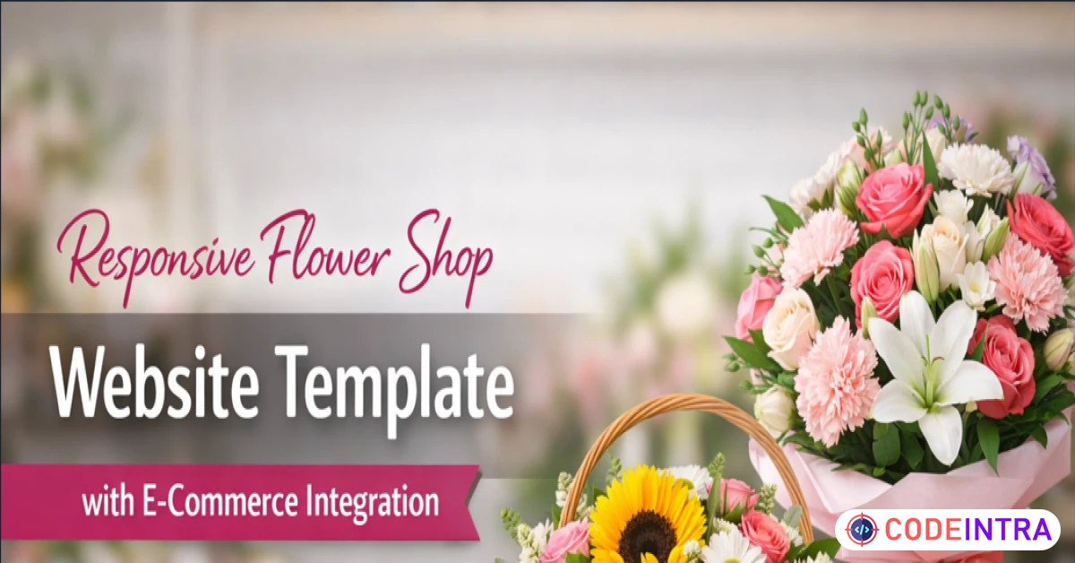 Product featured image Responsive Flower Shop Website Template with E-Commerce Integration - Codeintra