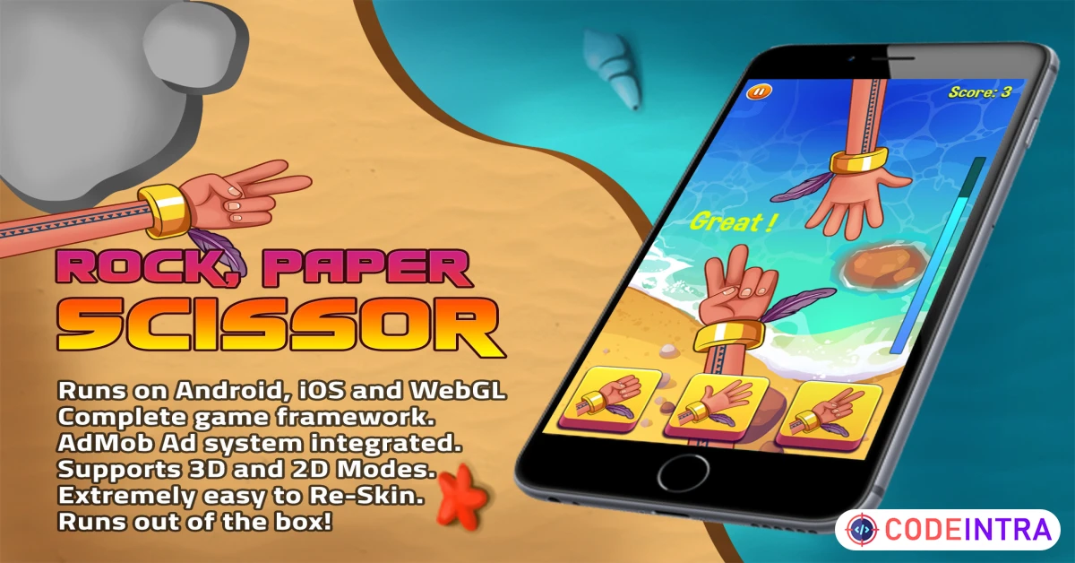 Product featured image Rock, Paper, Scissor | Packs | Unity Assets - Codeintra