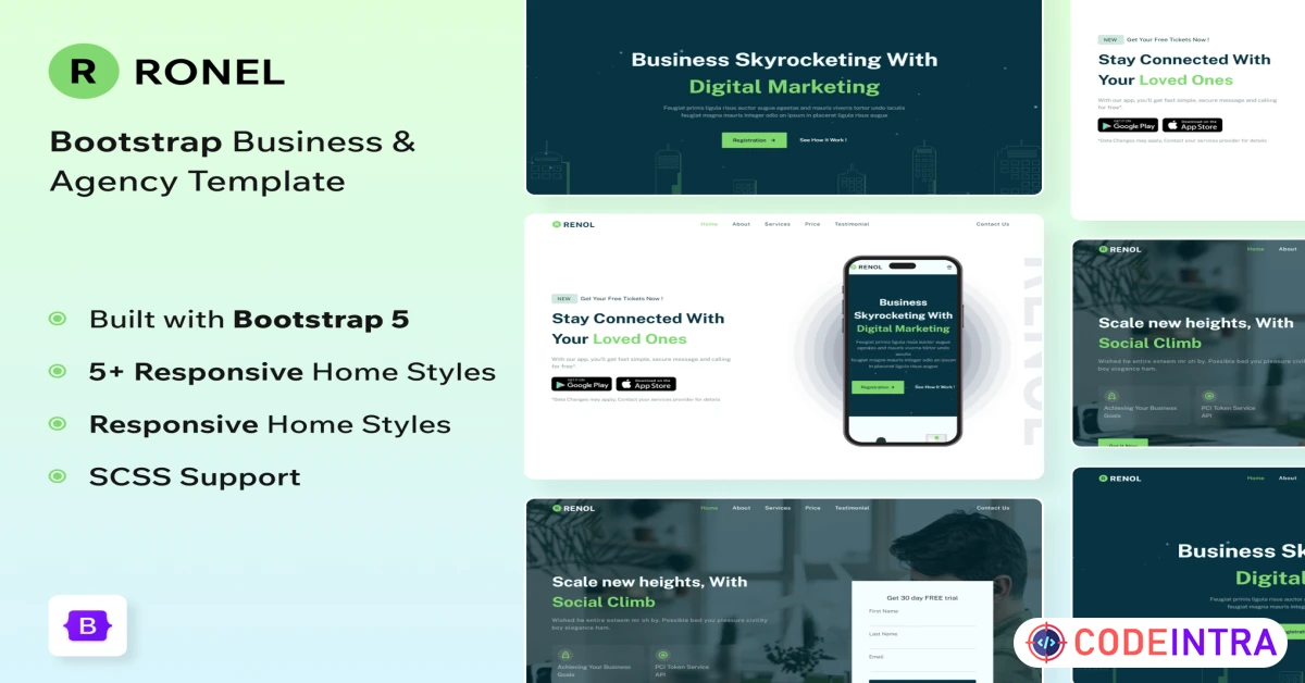 Product featured image Ronel - Landing Page Templates - Codeintra
