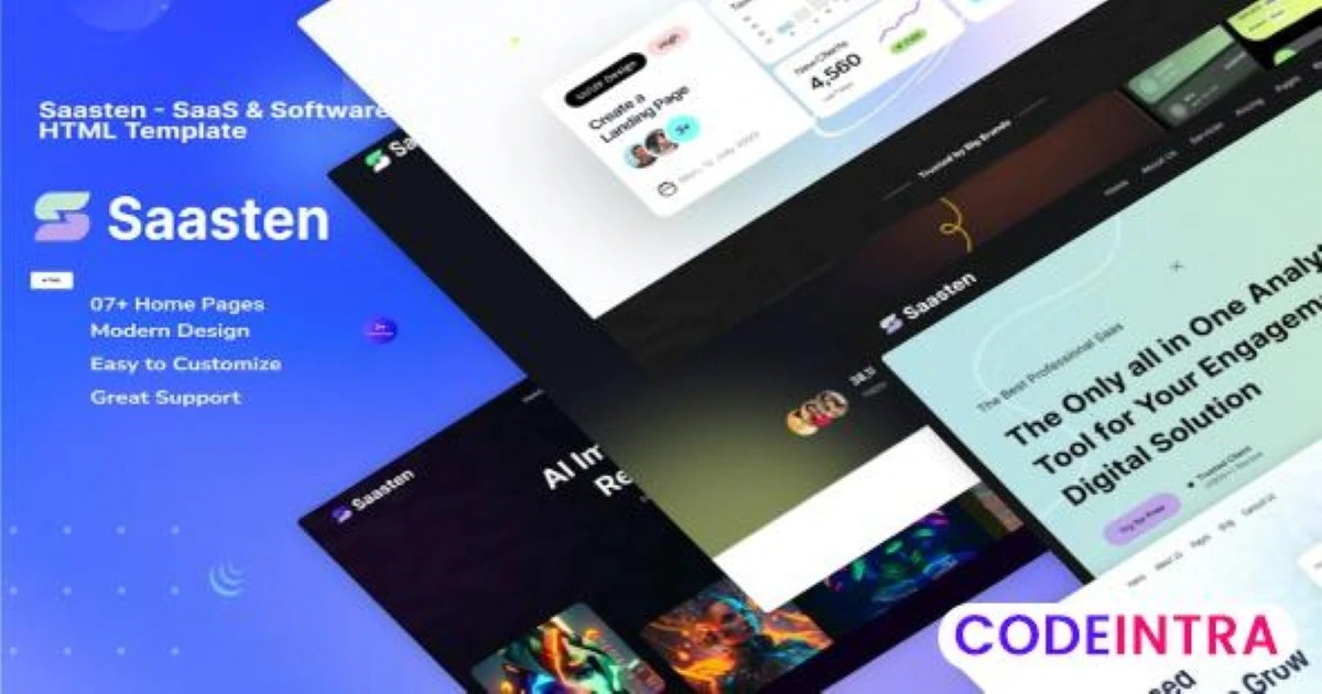 Saasten - SaaS & Software HTML Template - Codeintra