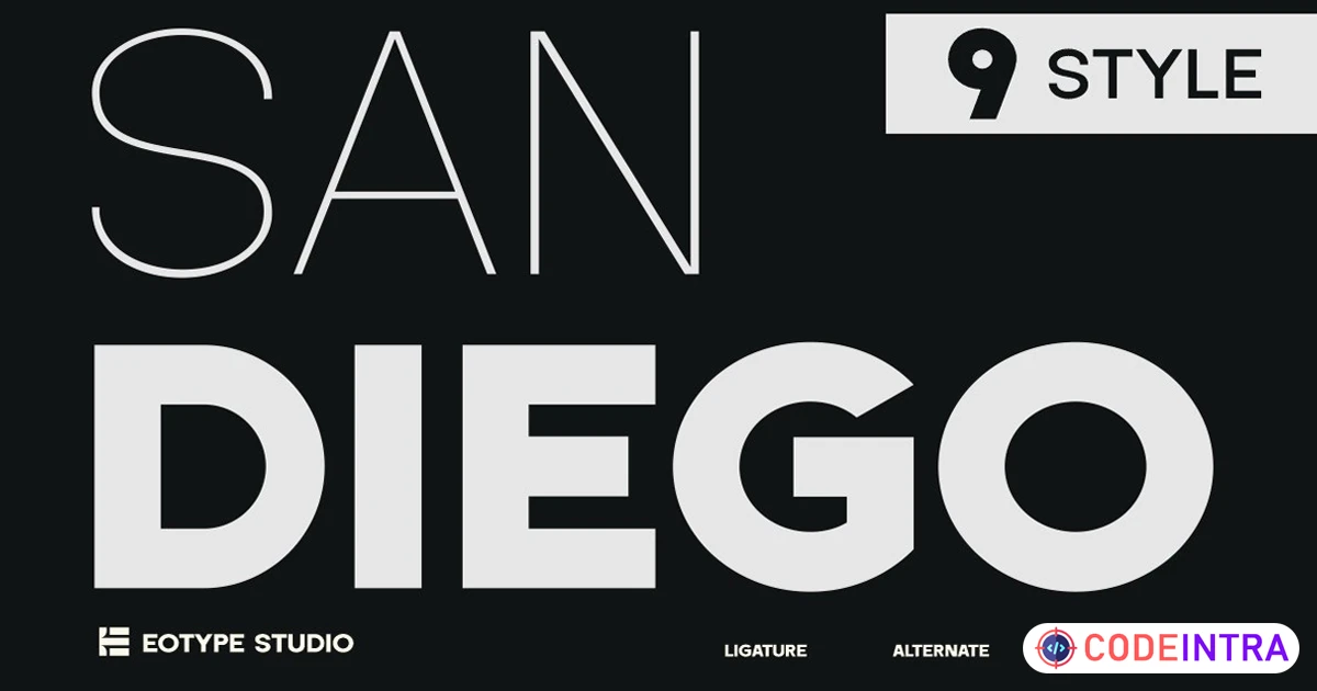 San Diego Family Font Premium Pack - Codeintra