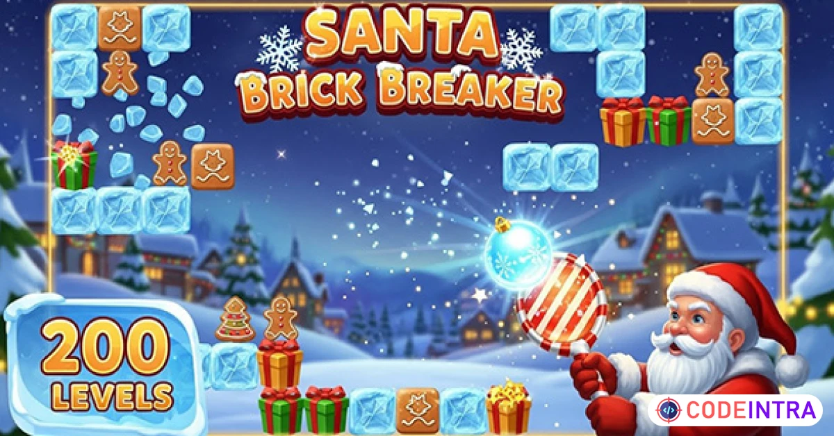 Product featured image Santa Brick Breaker - HTML5 Game - Construct 3 - Codeintra