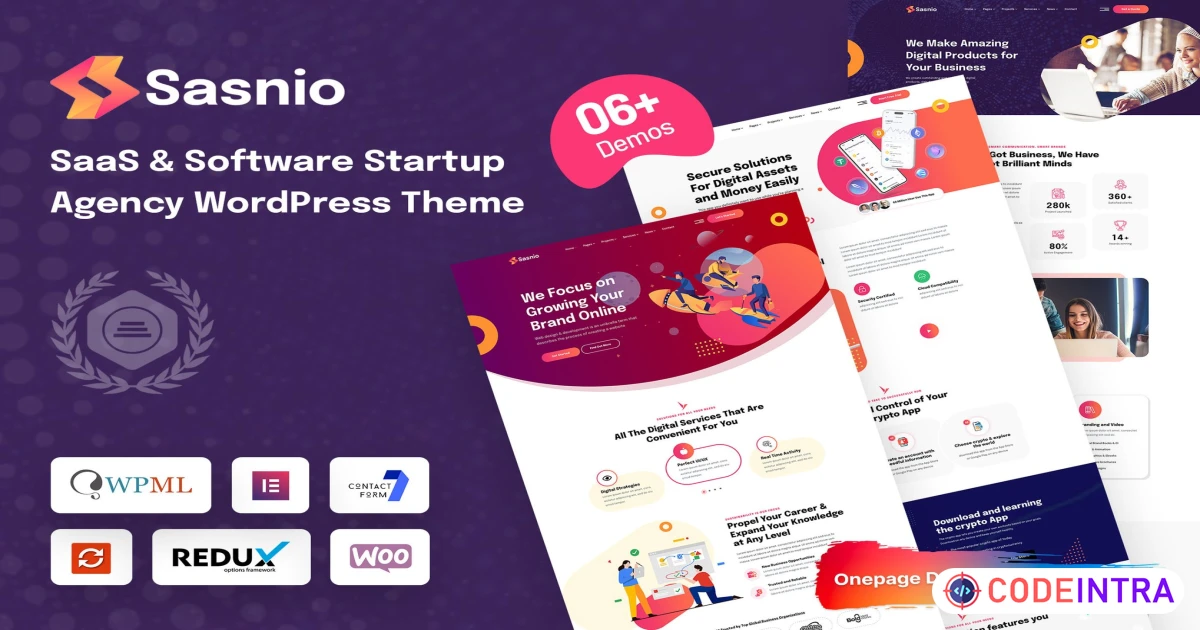 Sasnio - SaaS & Software Startup Agency WordPress - Codeintra