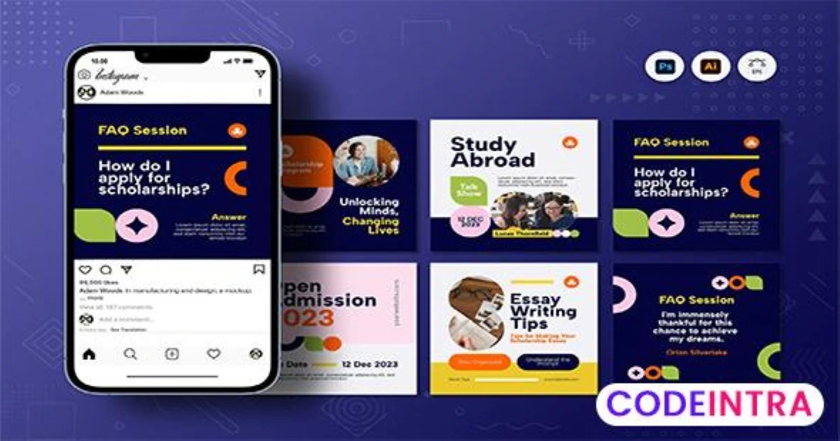 Scholarship Instagram Post  PSD & AI Free Download - Codeintra