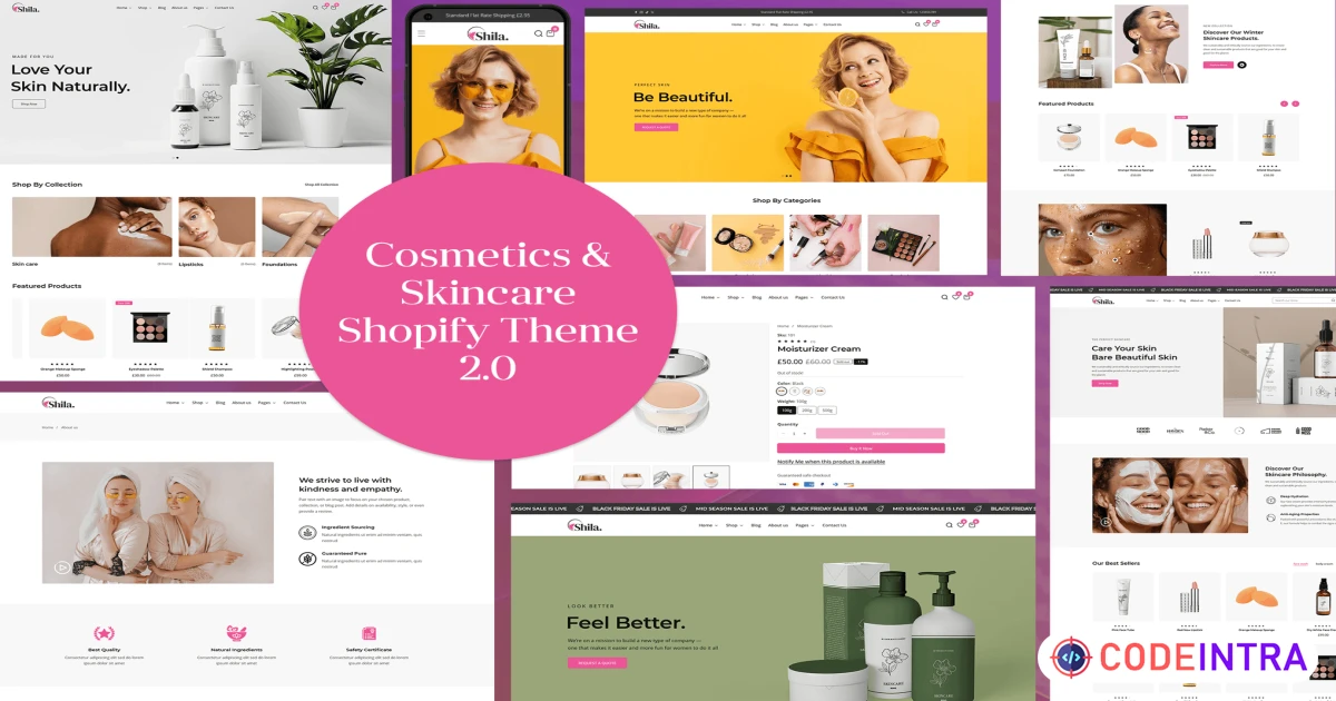 Shila - Cosmetics & Skincare Shopify Theme OS 2.0 - Codeintra