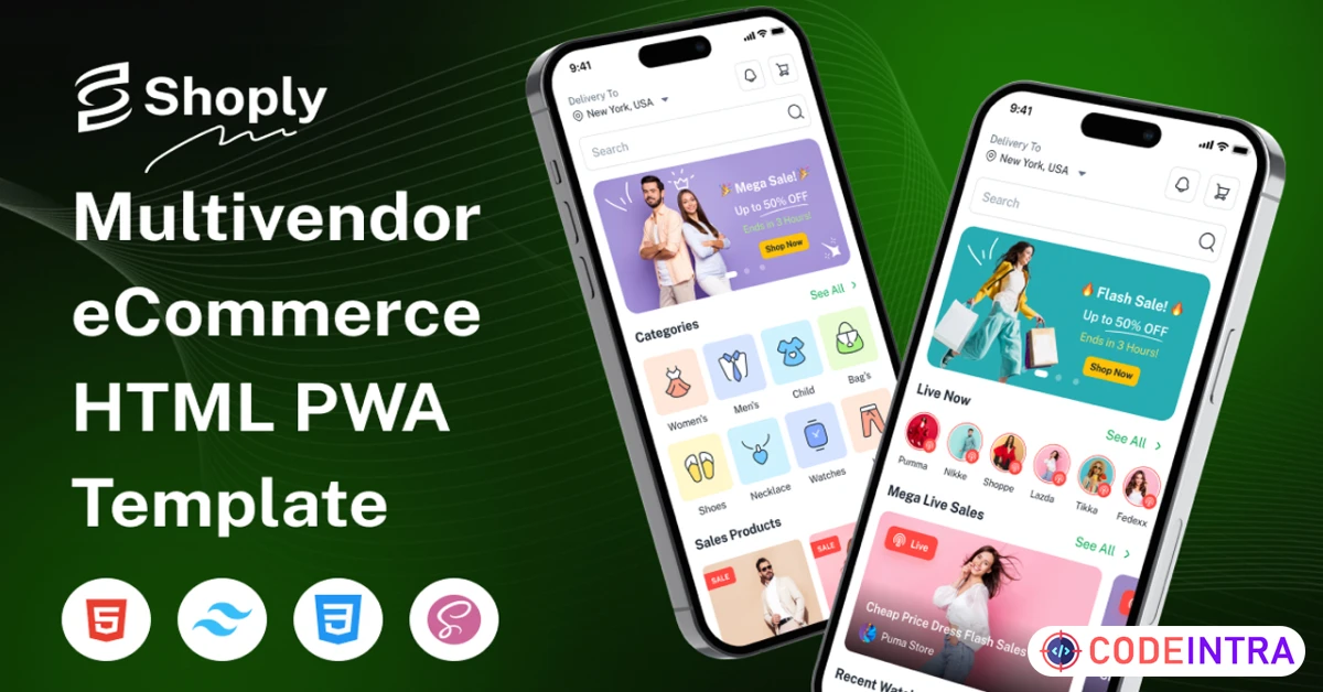 Product featured image Shoply - Multivendor eCommerce HTML PWA Template - Codeintra