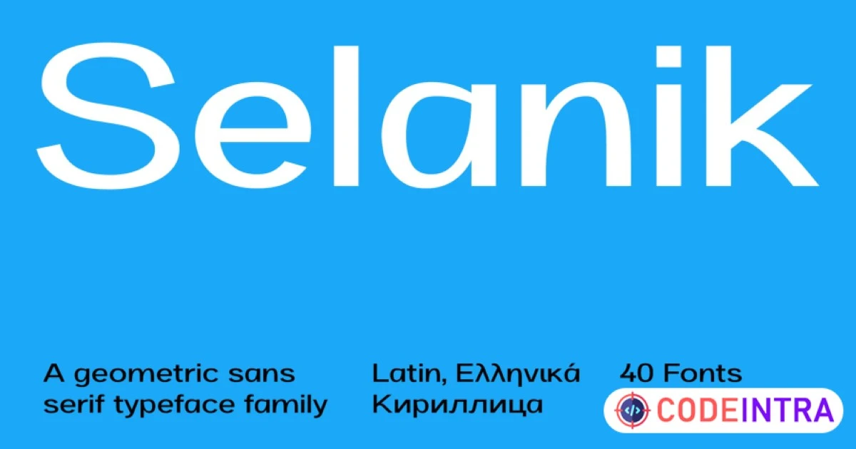 SK Selanik double weight geometric sans serif font - Codeintra