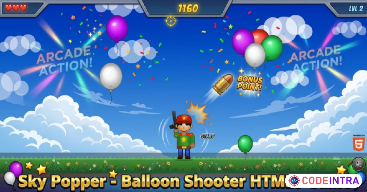 Product featured image Sky Popper | Balloon Shooter HTML5 Game - Codeintra