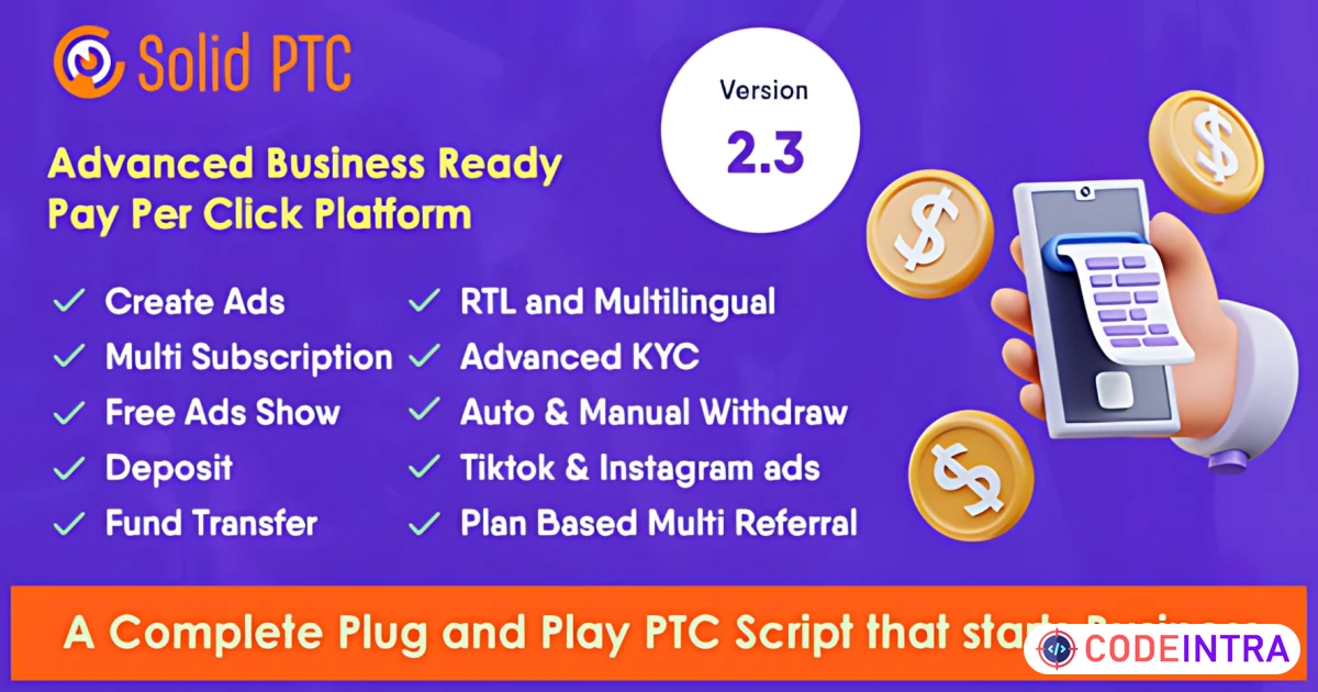 Solid PTC - Advanced Pay Per Click Platform - Codeintra