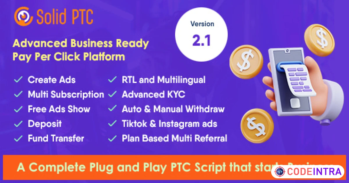 Solid PTC - Advanced Pay Per Click Platform - Codeintra