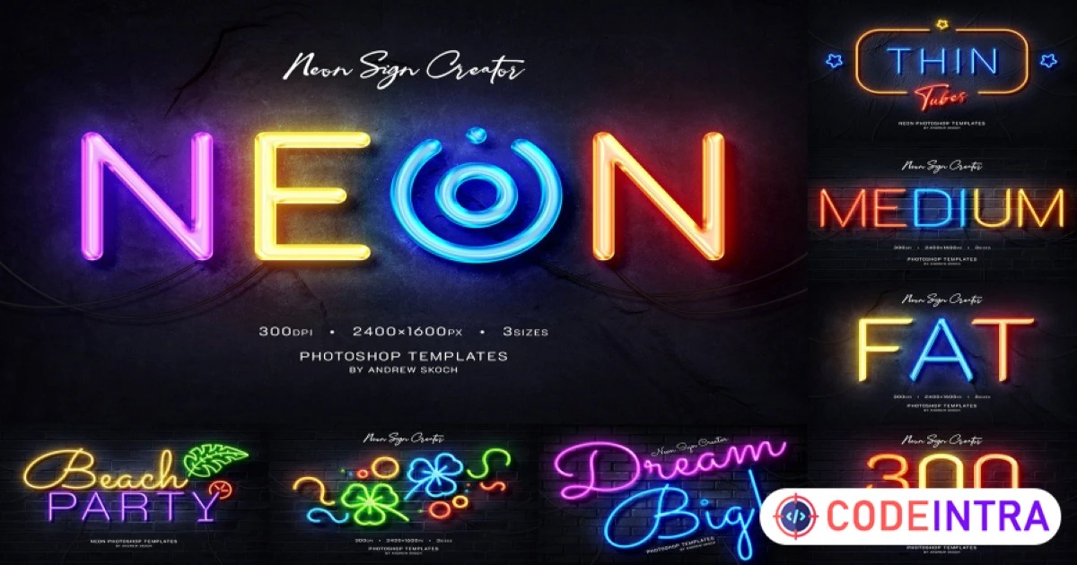 Создатель Логотип Neon Wall - Codeintra