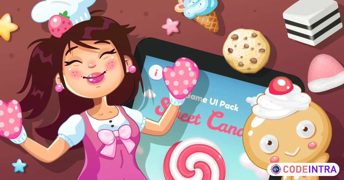 Product featured image Sweet Candy GUI Pack | 2D GUI | Unity Assets - Codeintra