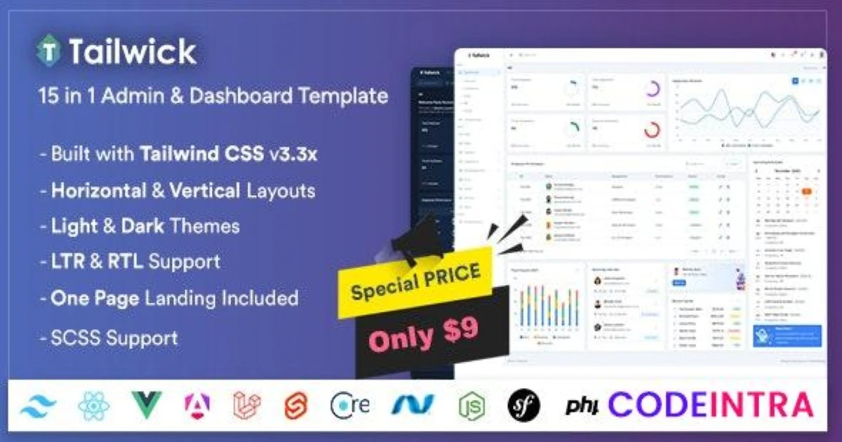 Tailwick - Tailwind CSS Admin & Dashboard Template - Codeintra