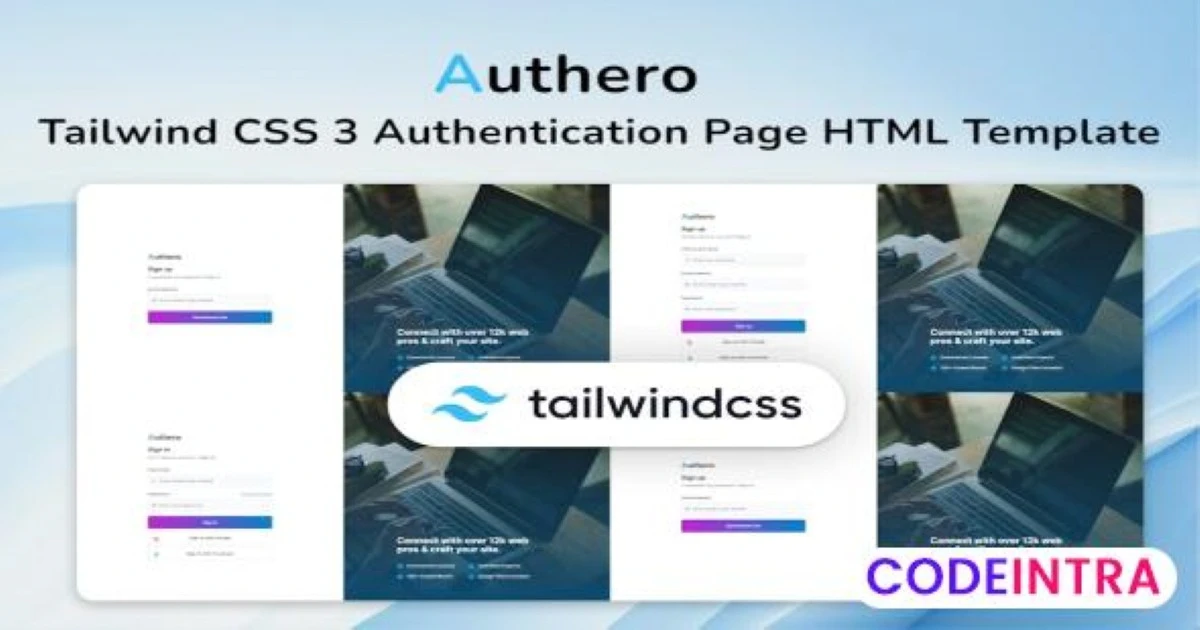 Tailwind CSS Authentication PageTemplate - Authero - Codeintra