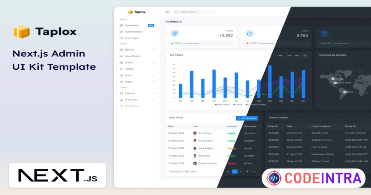 Taplox - Next.js Admin Dashboard & UI Kit Template - Codeintra