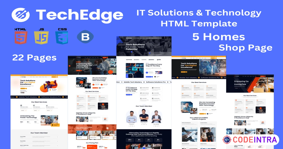 TechEdge - IT Solutions & Technology HTML Template - Codeintra
