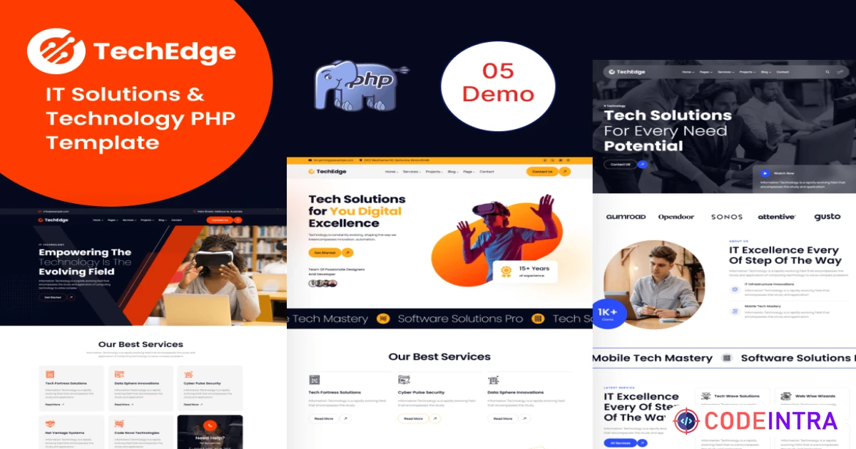 TechEdge - IT Solutions & Technology PHP Template - Codeintra