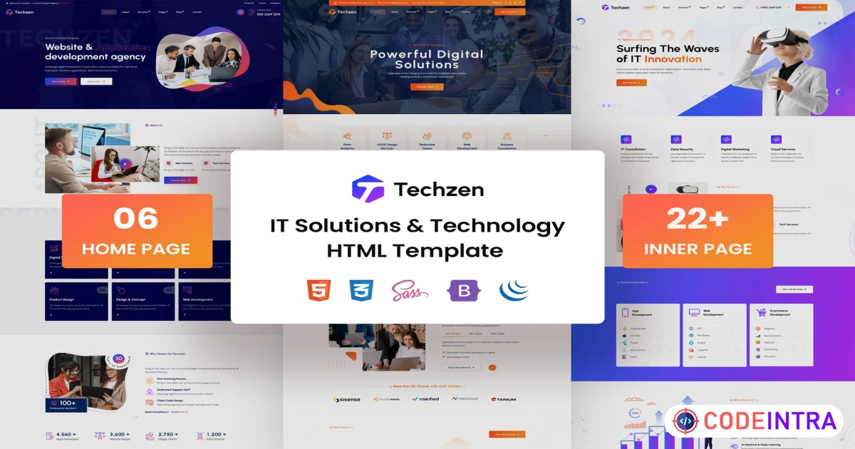 Techzen - IT Solutions & Technology HTML Template - Codeintra