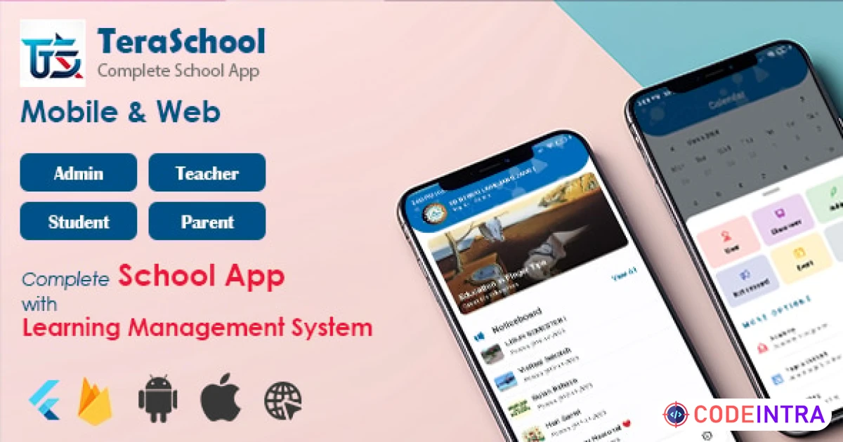 Teraschool - School Management System with Student | Parents | Teacher Flutter App - Codeintra