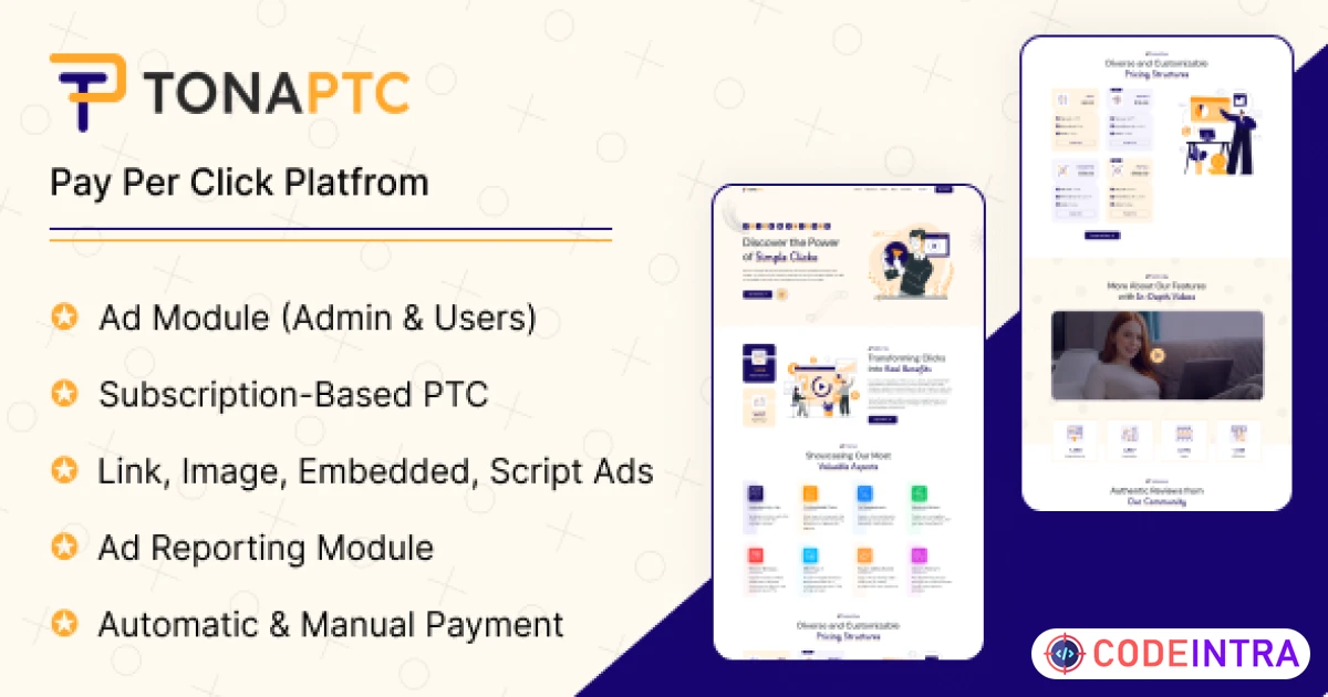 TonaPTC - Subscription Based Pay Per Click Platform - Codeintra