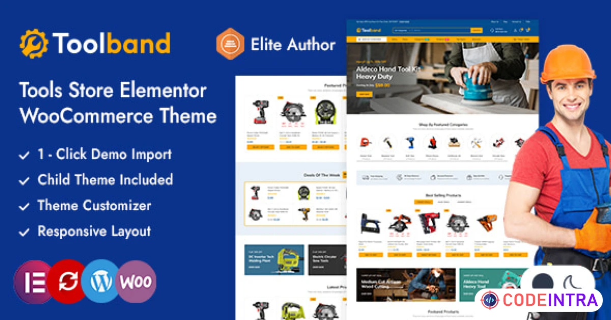 Toolband - Tools Store WordPress WooCommerce Theme - Codeintra