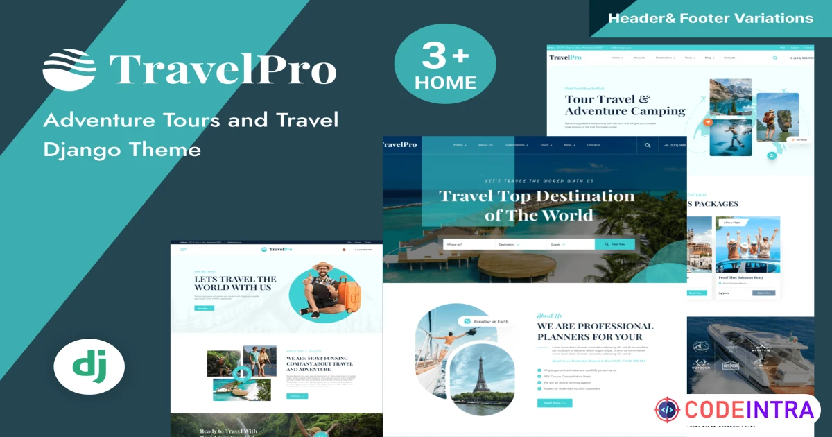 TravelPro - Tour and Travel Agency Django Template - Codeintra