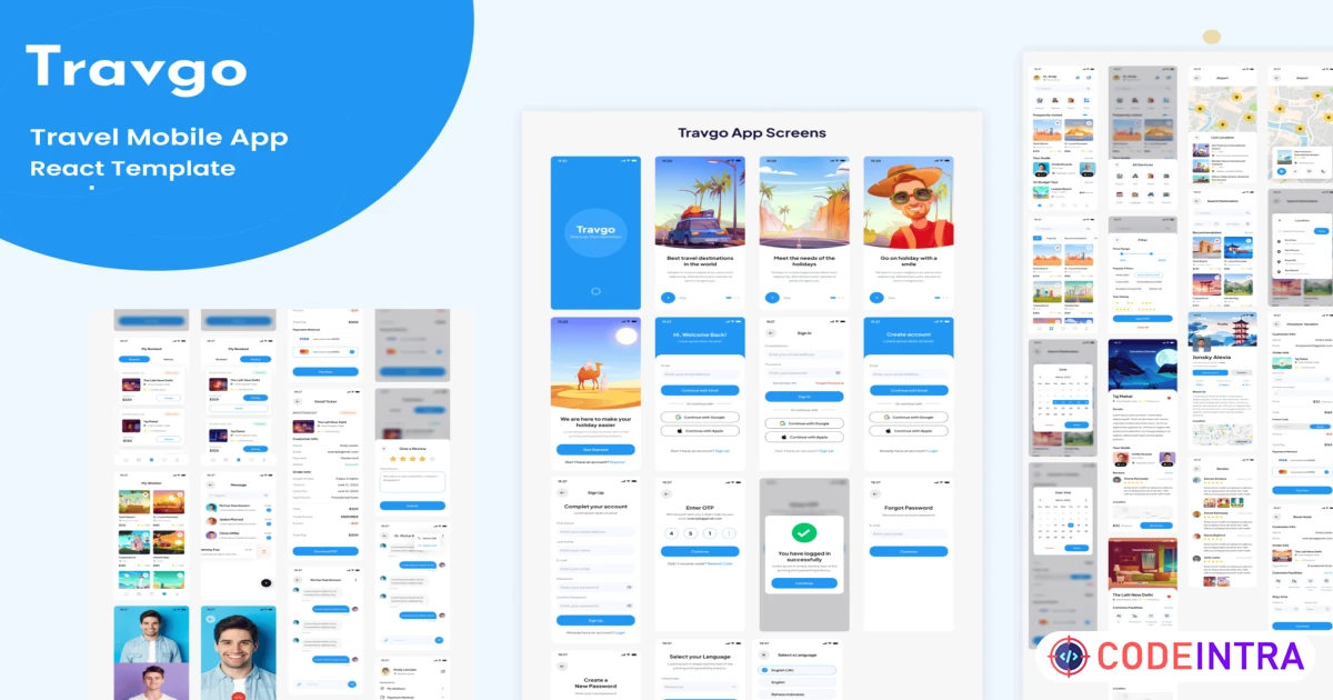 Travgo - Travel Mobile App React Template - Codeintra