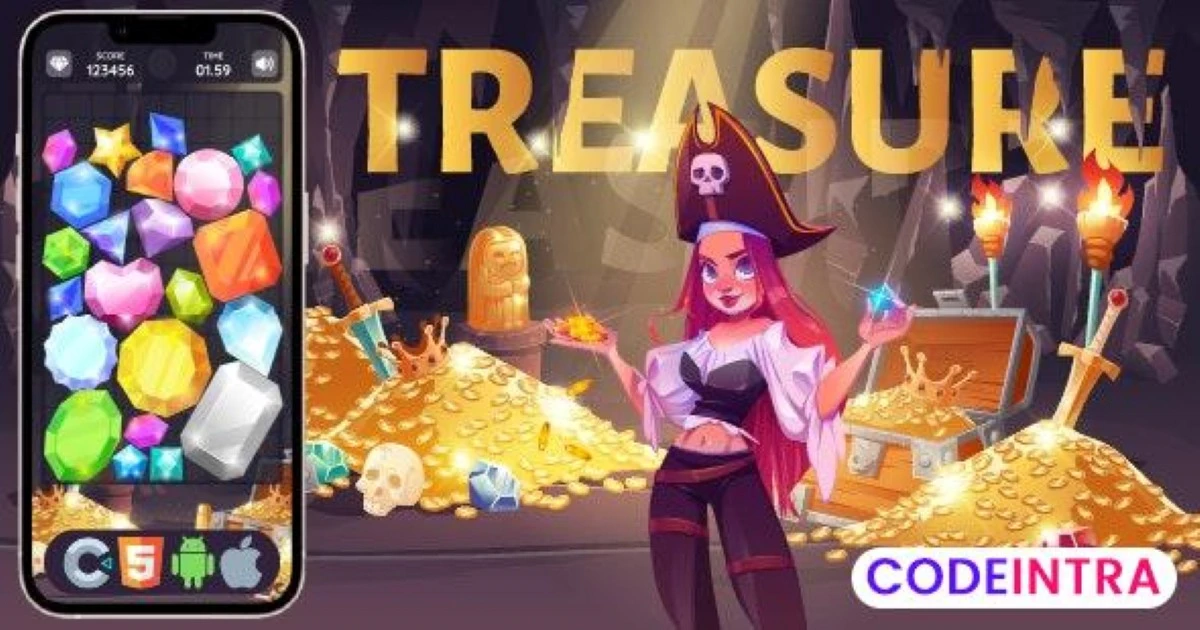 TreasureHunt - HTML5 Game, Construct 3 - Codeintra