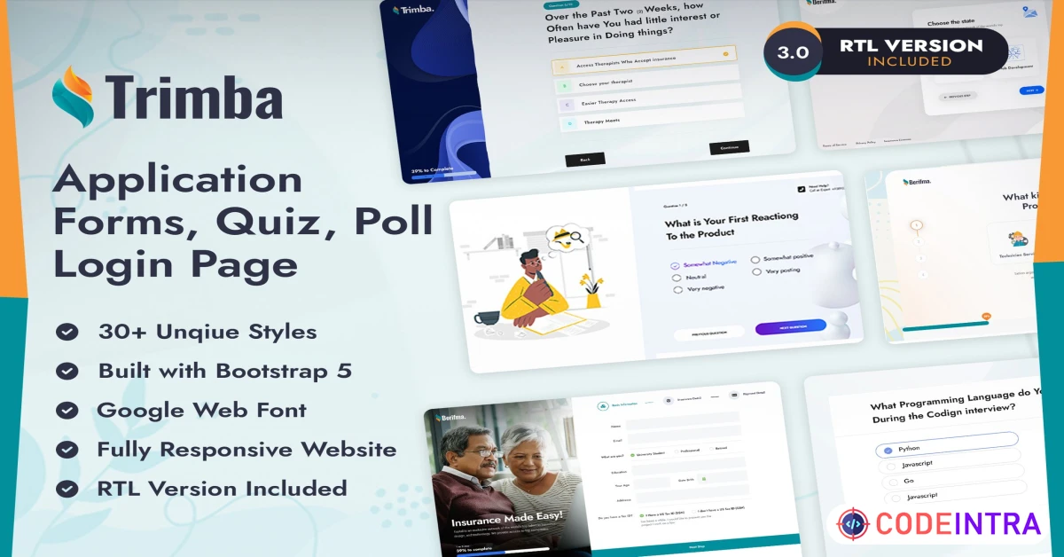 Product featured image Trimba - Application Forms, Quiz, Poll, Template - Codeintra