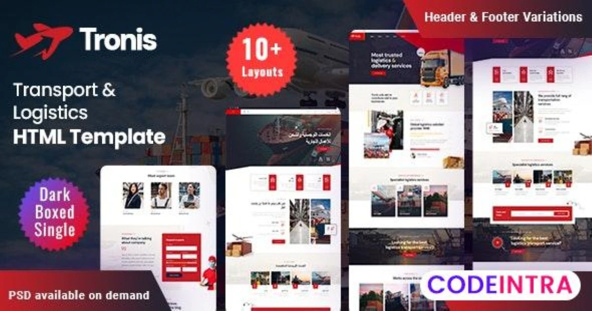 Tronis - Transport & Logistics HTML Template - Codeintra