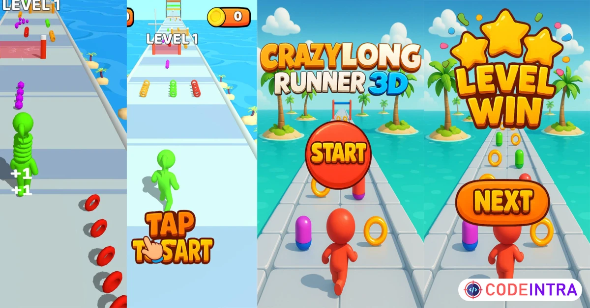Product featured image Unity Crazy Long Runner Hyper Casual Mobile Game - Codeintra