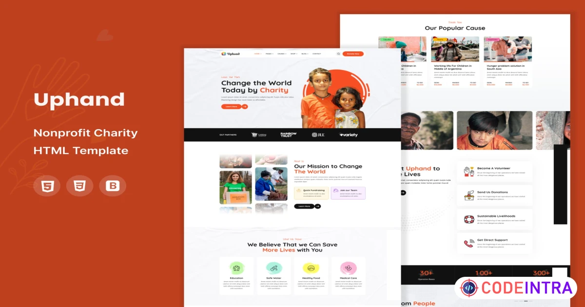 Uphand - Nonprofit Charity HTML Template - Codeintra