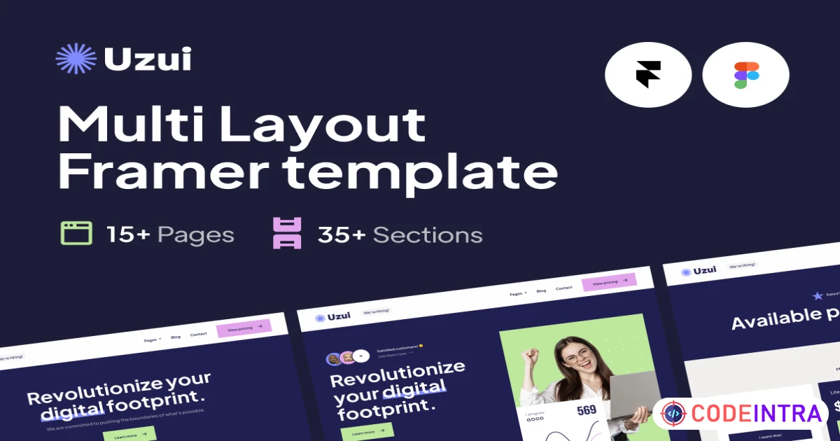 Uzui Framer Template - Coded Templates - Codeintra