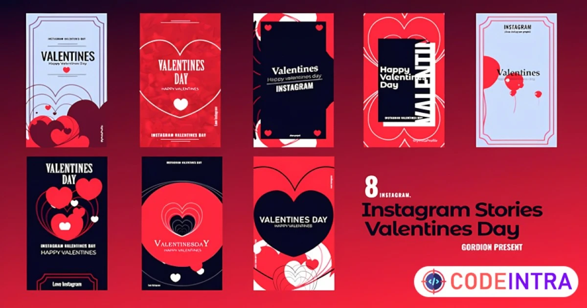 Product featured image 🎉 Valentine’s Day Instagram Stories in After Effects – Free Download! 💌 - Codeintra