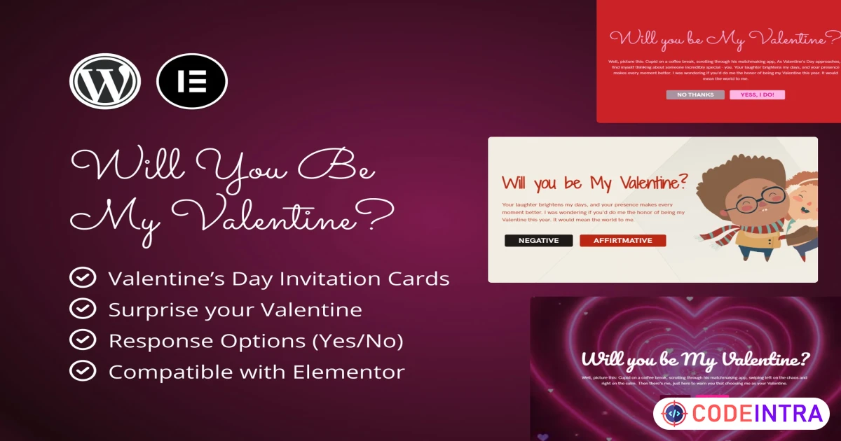 Valentine's Day Invitations for Elementor - Codeintra