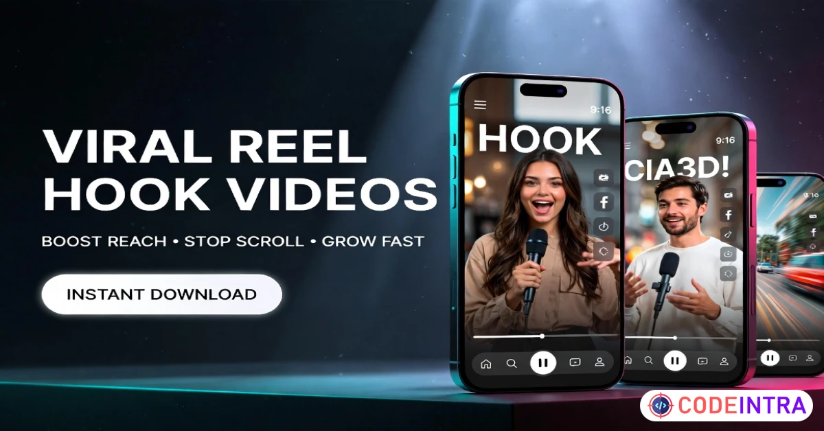 Product featured image Viral Hook Videos for Reels: 500+ Premium Hooks - Codeintra