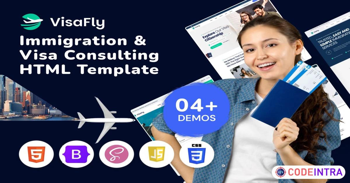 Product featured image VisaFly - Immigration and Visa Consulting Website - Codeintra
