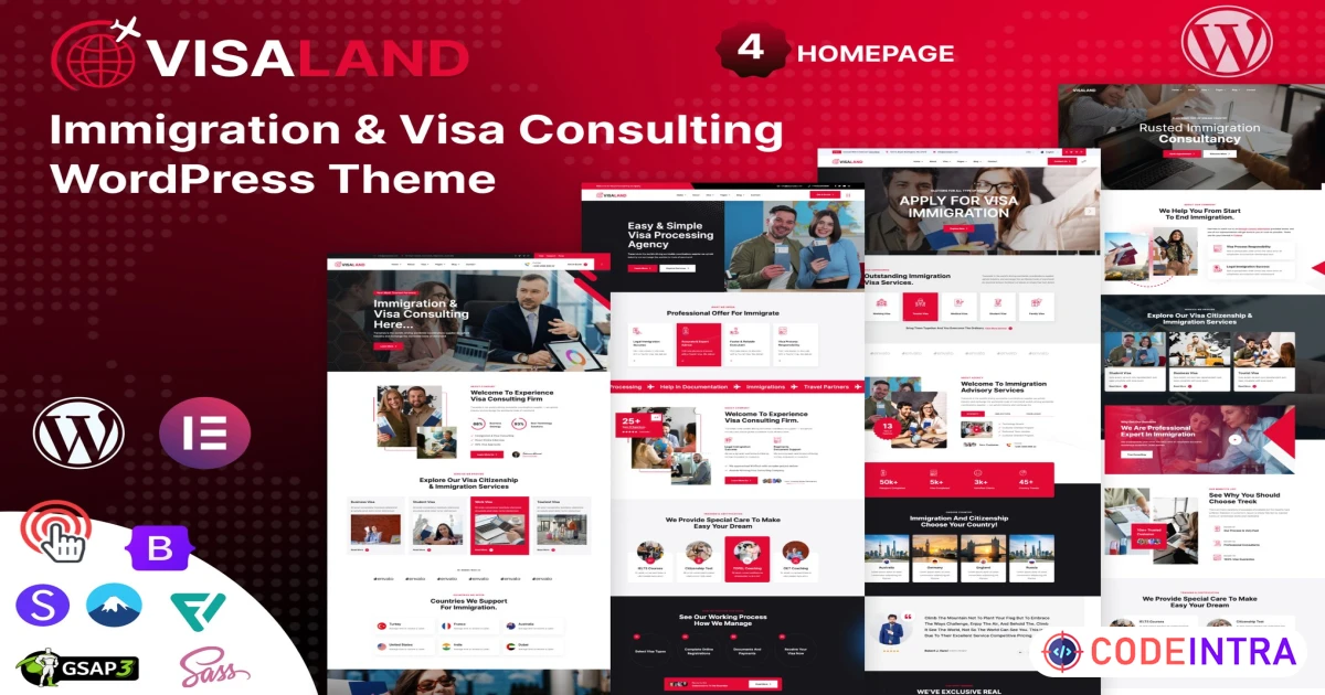 Visaland - Immigration & Visa Consulting WordPress - Codeintra