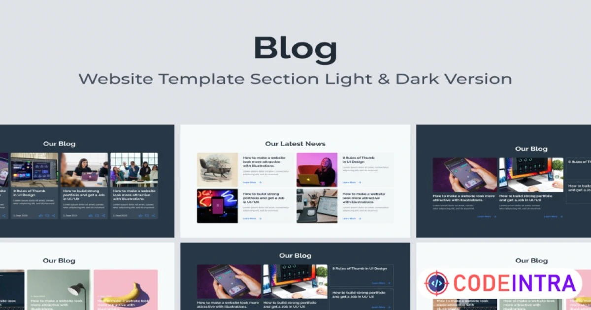 Web Blog or News Section Template - Figma & PSD - Codeintra
