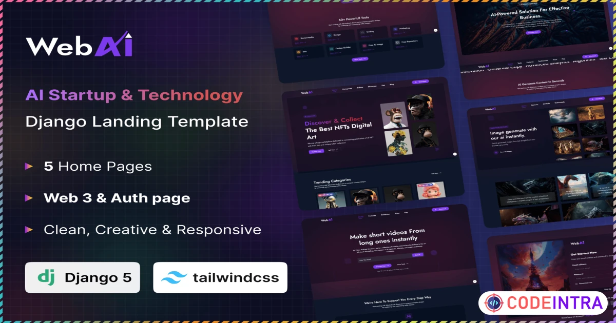 WebAi - AI Startup & Technology Django Landing - Codeintra