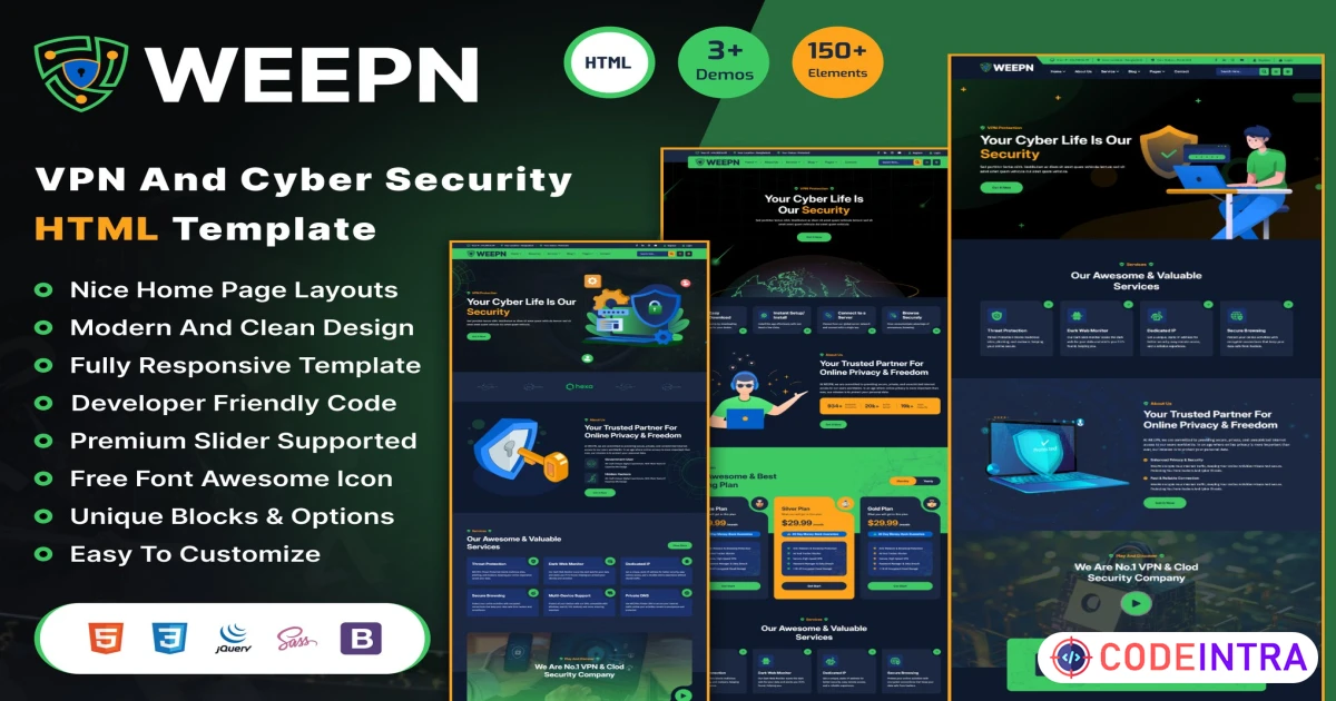 Weepn - VPN & Cloud Services HTML Template - Codeintra