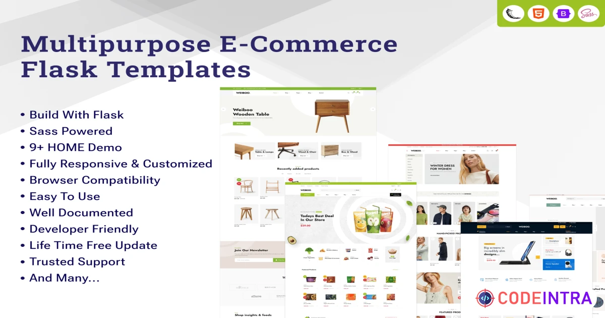 Weiboo - eCommerce Flask Template - Codeintra