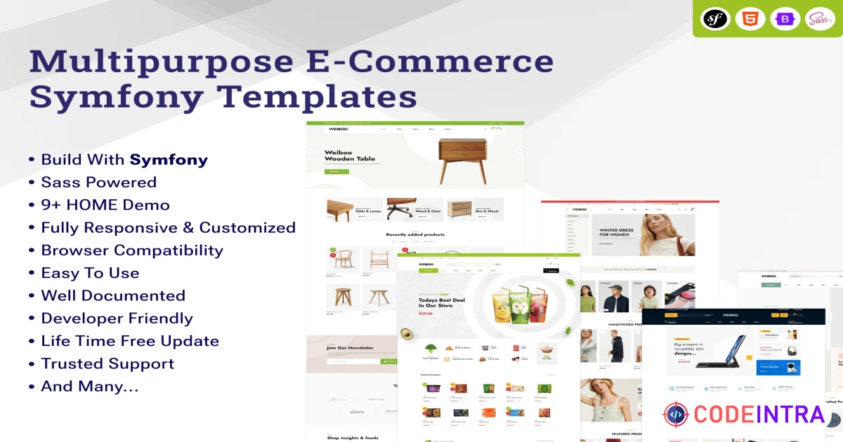 Weiboo - eCommerce Symfony Template + RTL - Codeintra