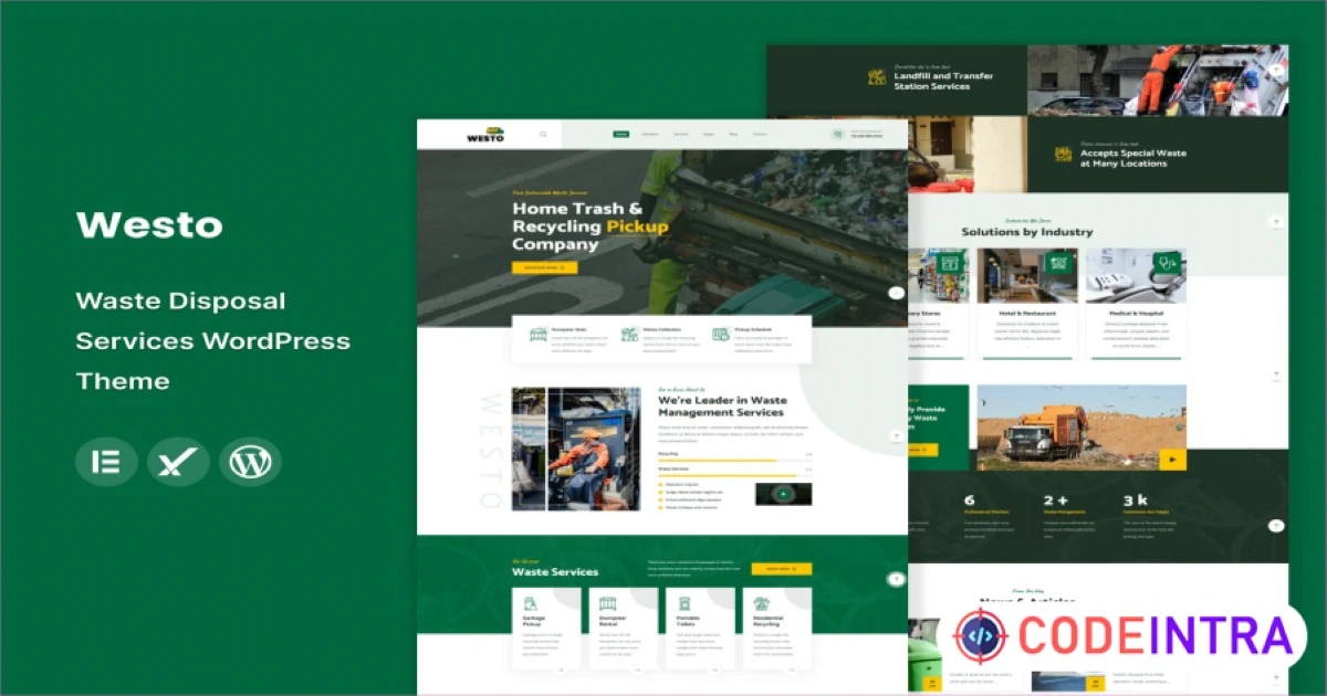 Westo - Waste Disposal Services WordPress Theme - Codeintra