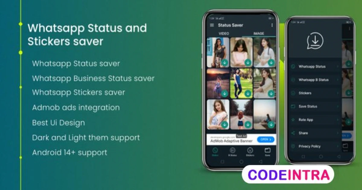 WhatsApp Status Saver - Stickers Downloader - Codeintra