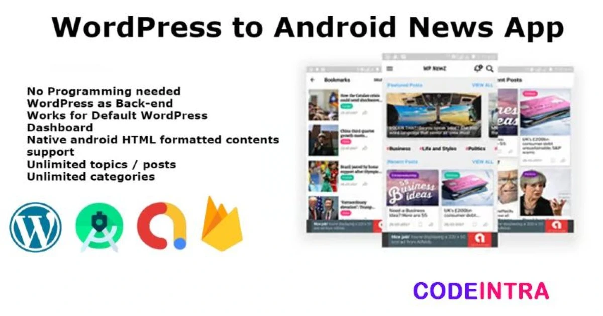 WordPress To Android News App With Admob Ads - Codeintra