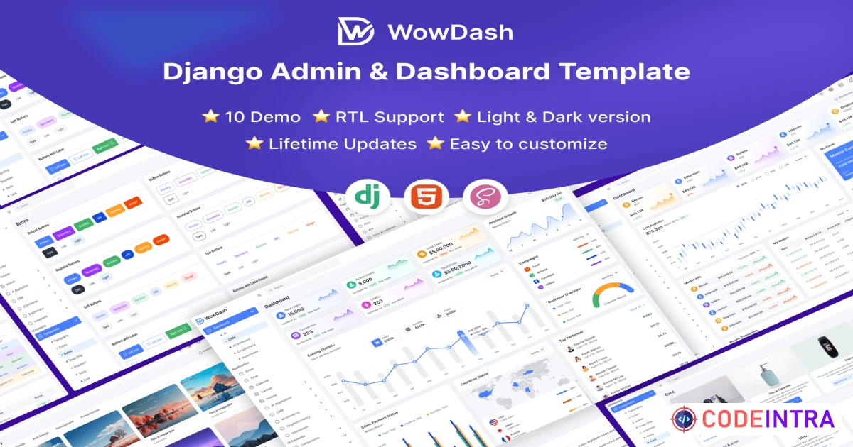 WowDash – Django 5 - Multipurpose Admin Dashboard - Codeintra
